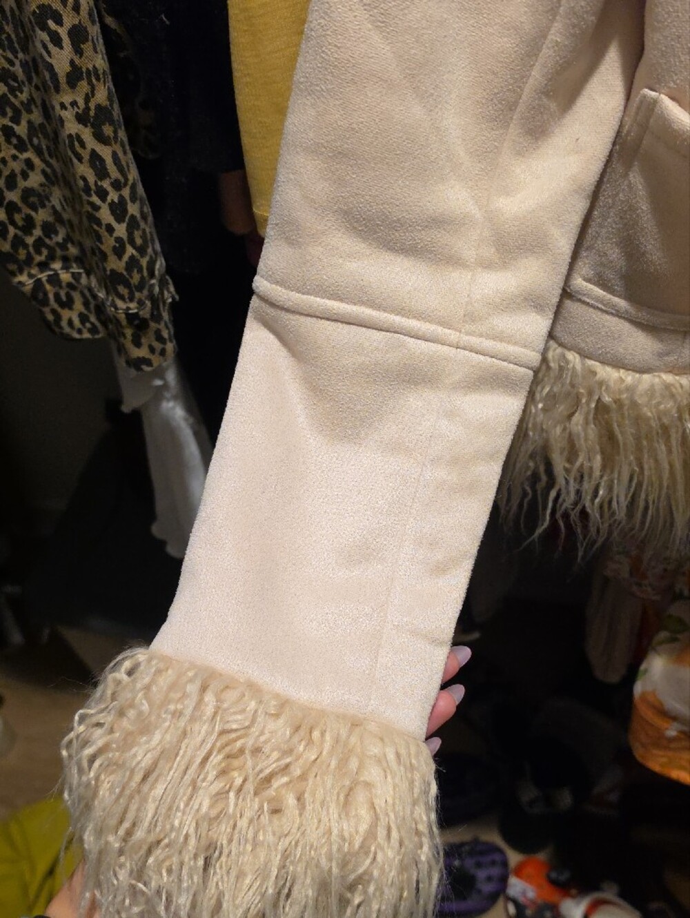 Edikted Ivory Faux Fur-Trim Jacket - Picture 5 of 6